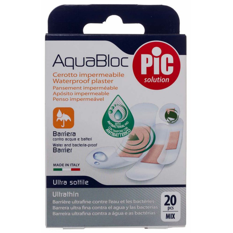 Pic Aquabloc Con Bactericida Aposito Adhesivo Surtido