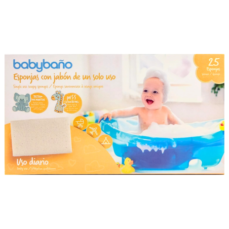 Babybaño esponja de un solo uso 25 u