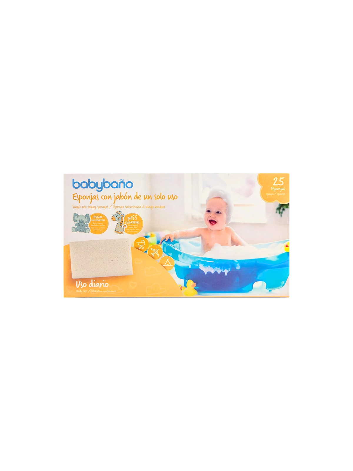 Babybaño esponja de un solo uso 25 u