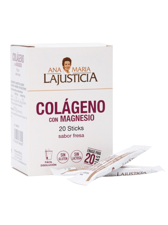 Lajusticia colageno con magnesio sticks fresa 20 sticks