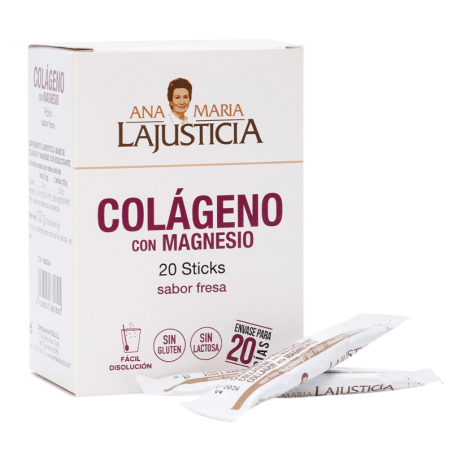 Lajusticia colageno con magnesio sticks fresa 20 sticks