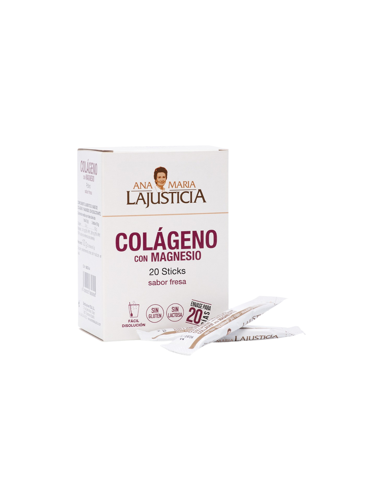 Lajusticia colageno con magnesio sticks fresa 20 sticks