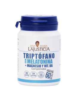Lajusticia triptofano con melatonina + magnesio y vit b6 60