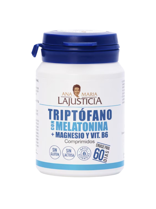 Lajusticia triptofano con melatonina + magnesio y vit b6 60