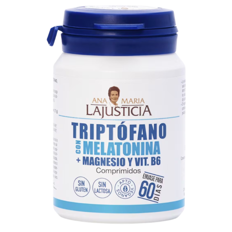 Lajusticia triptofano con melatonina + magnesio y vit b6 60