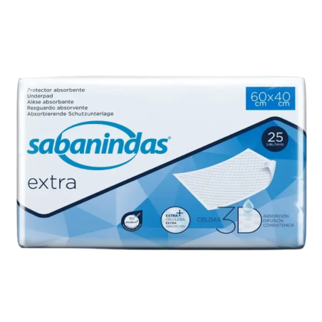 Sabanindas Extra protectores 60 x 40 cm 25 uds