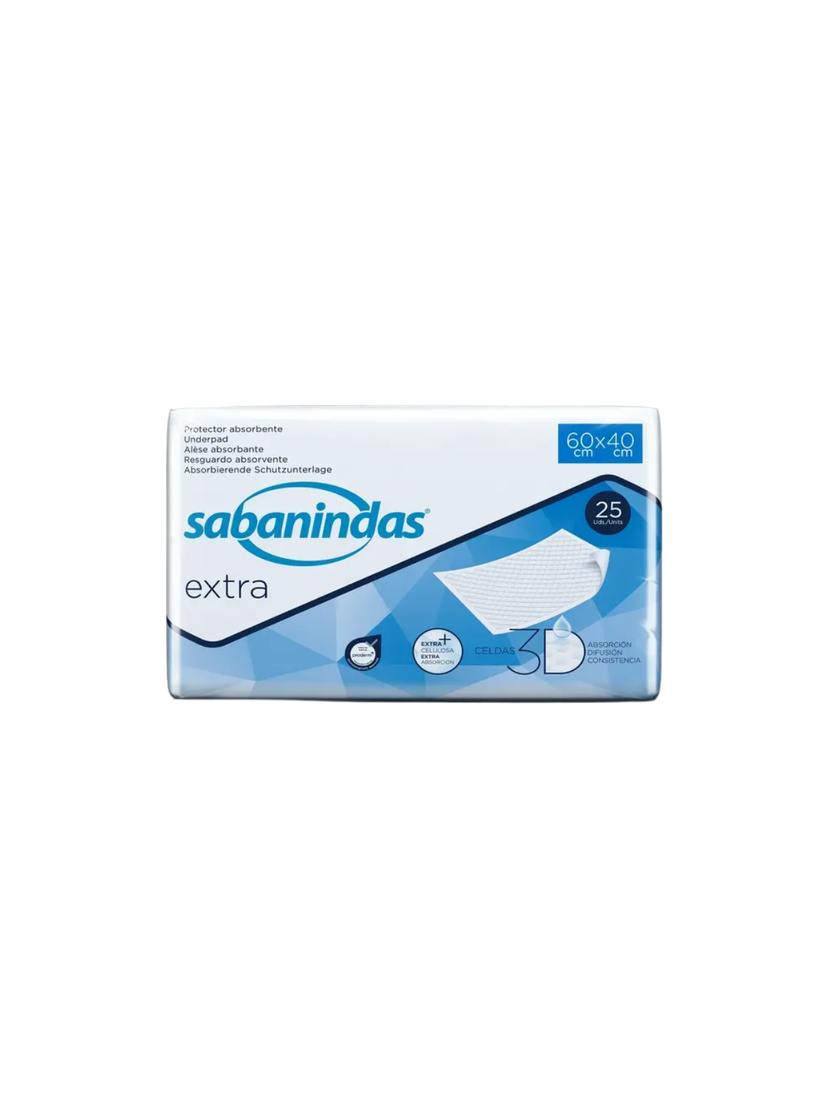 Sabanindas Extra protectores 60 x 40 cm 25 uds