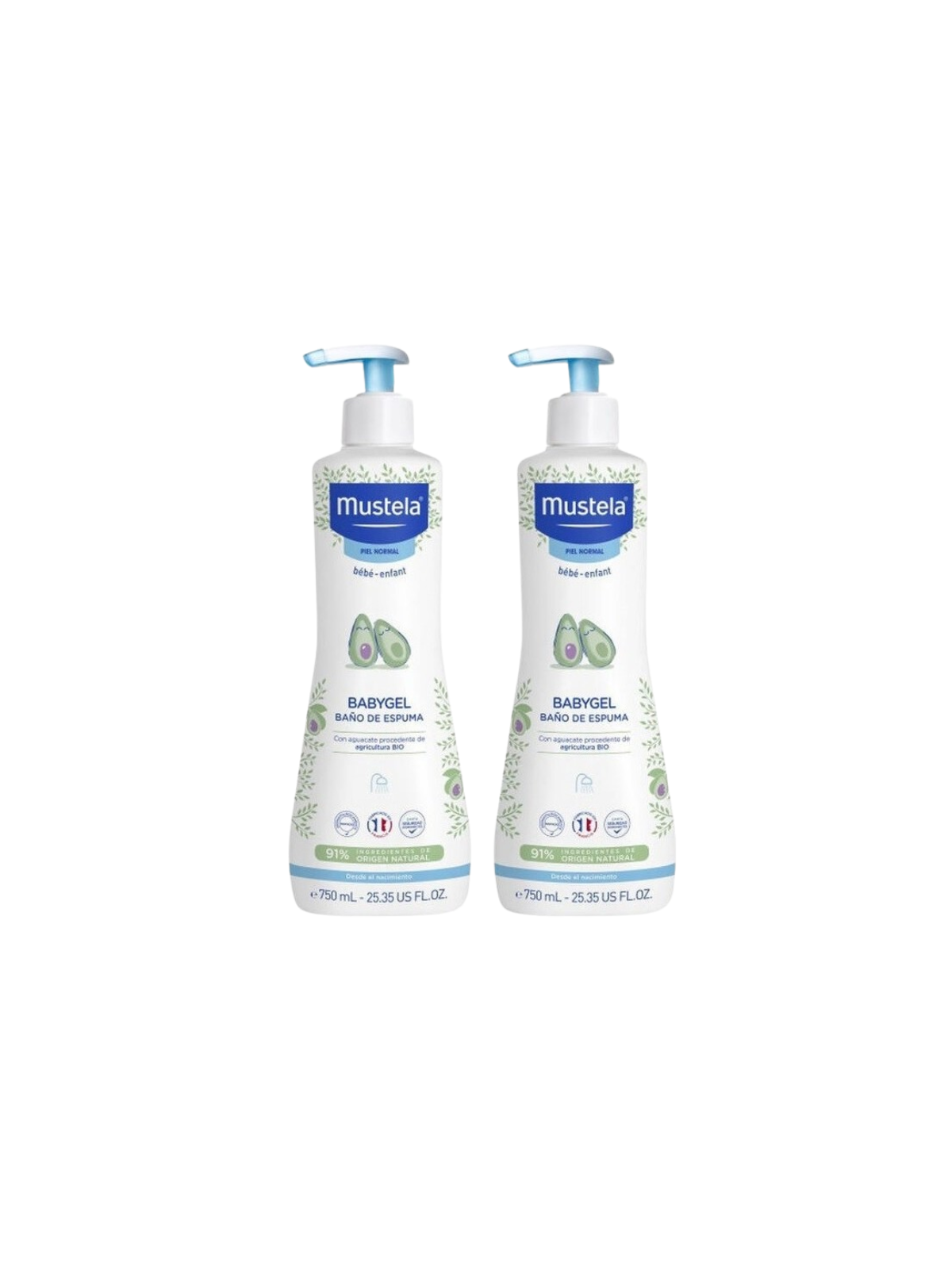 Mustela babygel 750 ml duplo