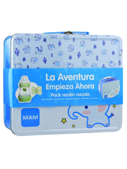 Mam caja metalica biberon 160 ml y chupete verde