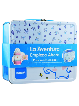 Mam caja metalica biberon 160 ml y chupete rosa