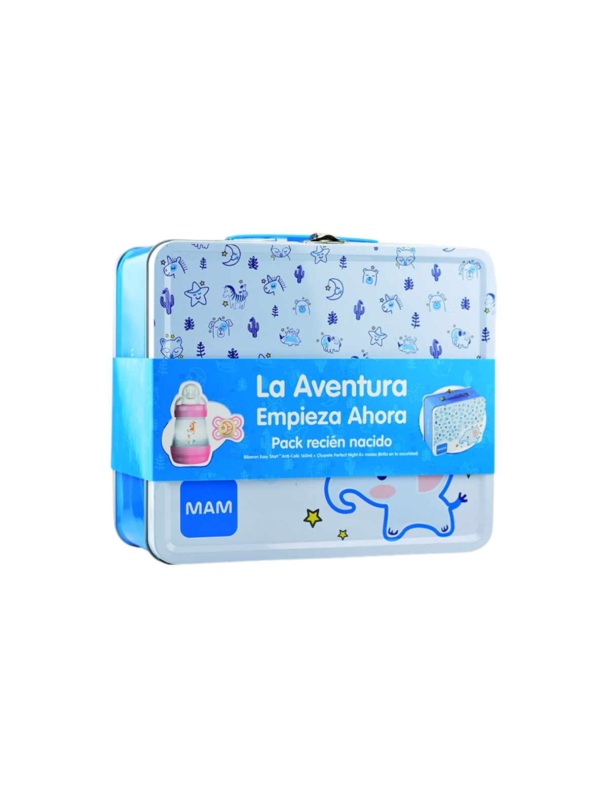 Mam caja metalica biberon 160 ml y chupete rosa