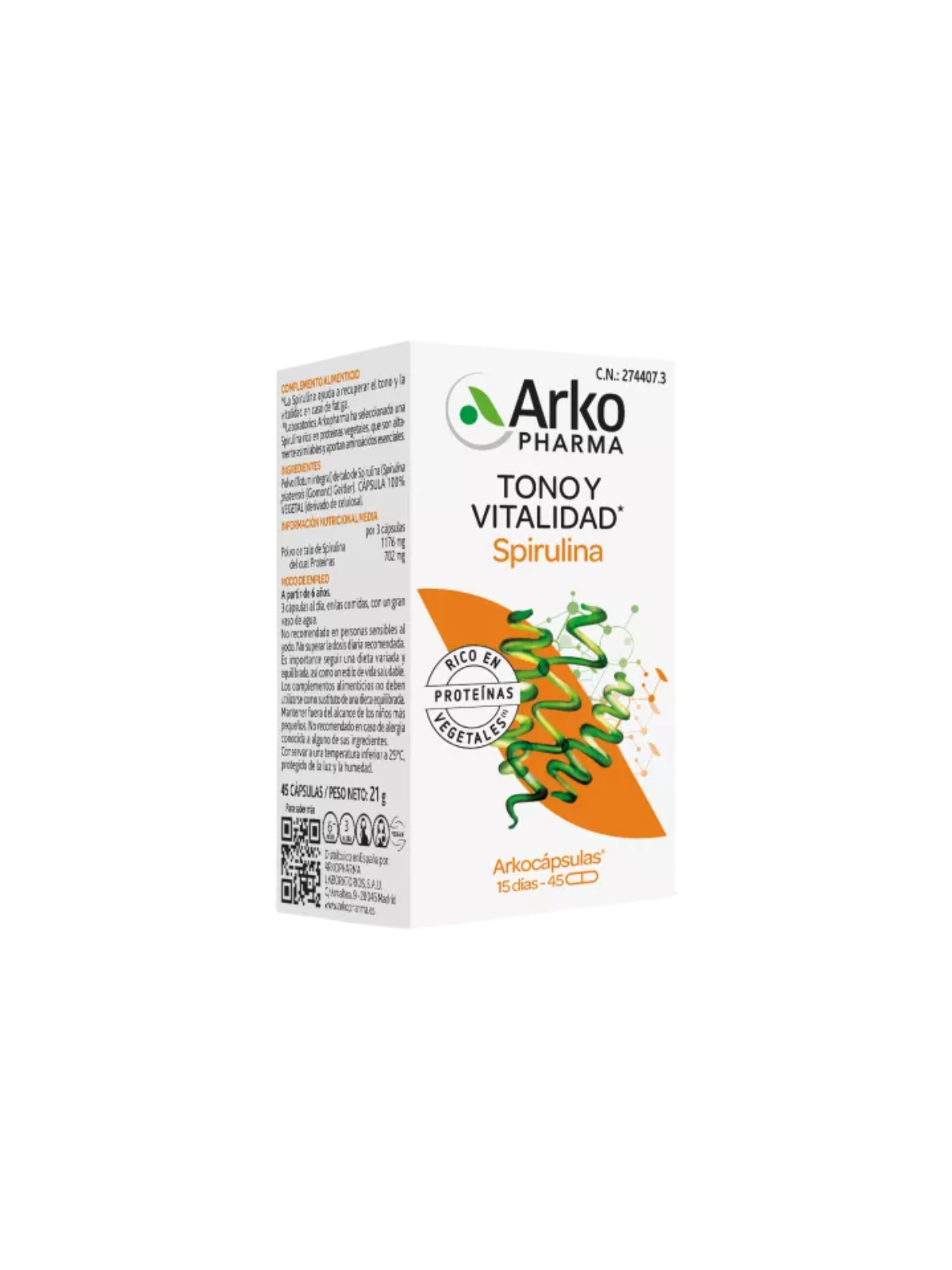 Arkocápsulas Spirulina 45 cápsulas