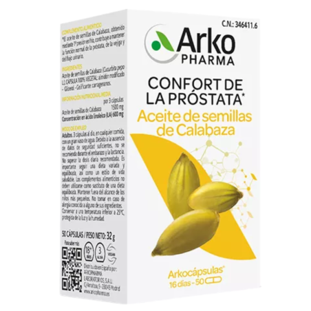 Arkocápsulas Aceite Semillas Aceite Calabaza 50 cápsulas