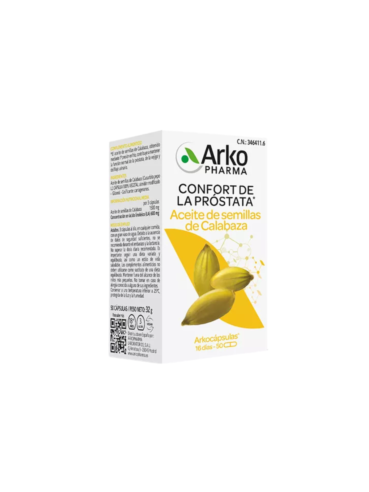 Arkocápsulas Aceite Semillas Aceite Calabaza 50 cápsulas