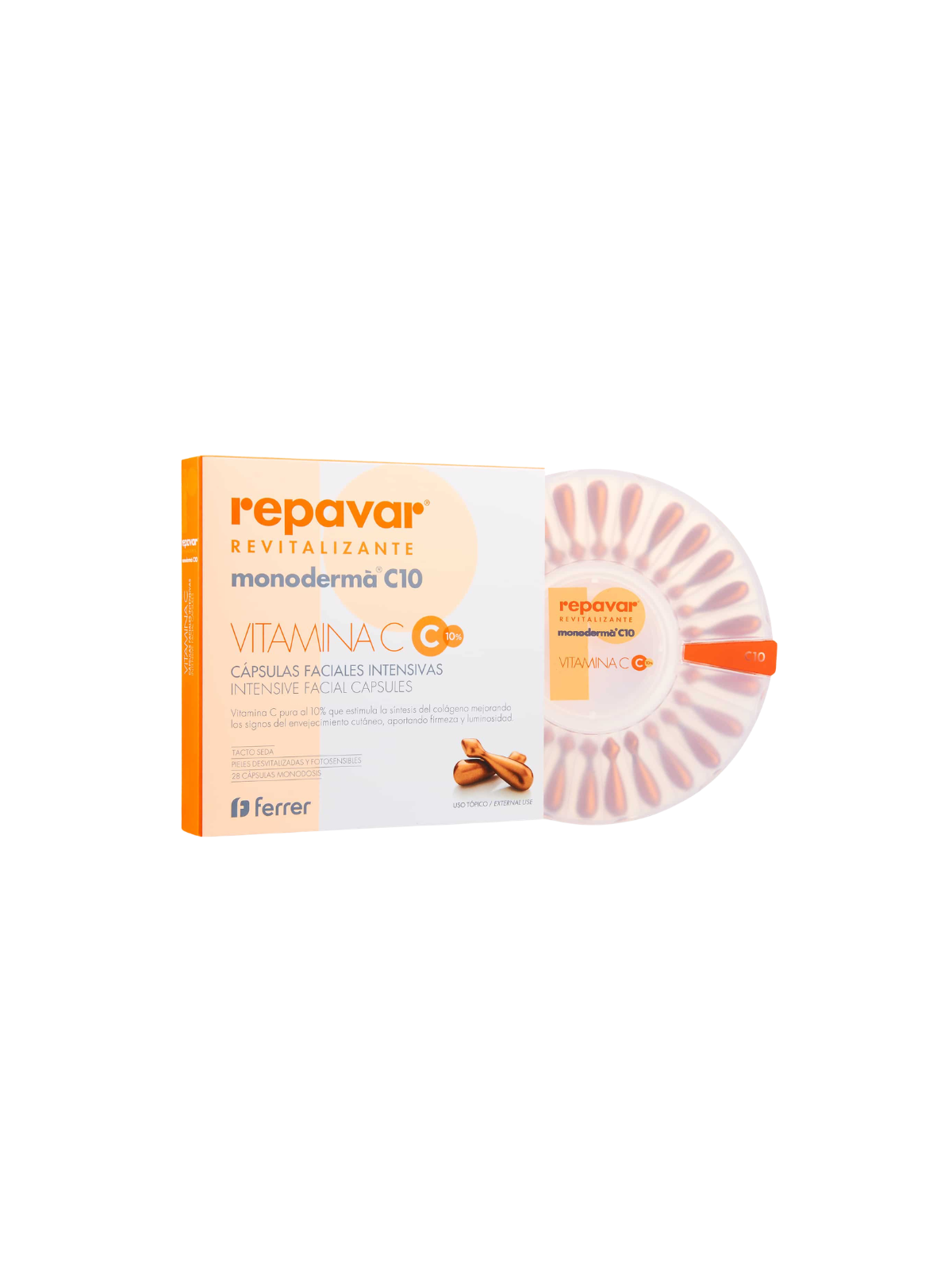 Repavar revitalizante monoderma c10 28 caps faciales