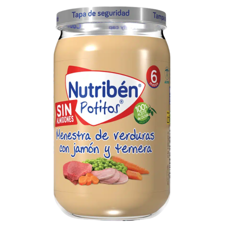 Nutriben jamon y ternera con menestra de verdura potito 235 g