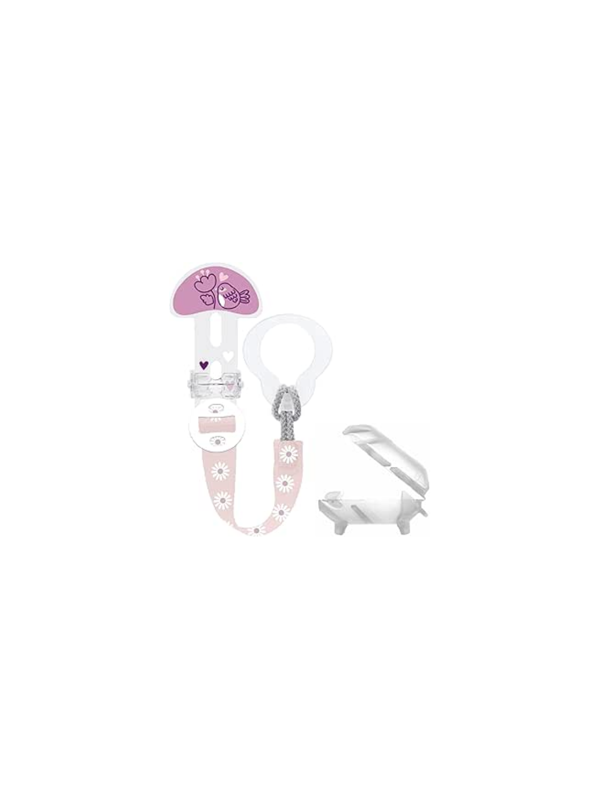 Mam broche chupete y cubierta de proteccion rosa