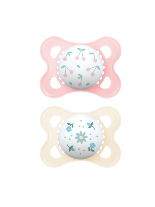 Mam chupete silicona original 0-6 m pack doble rosa