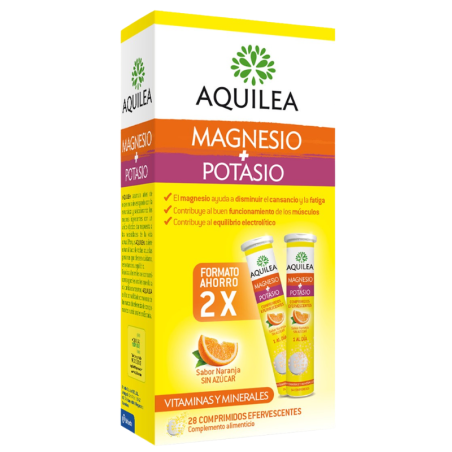 Aquilea magnesio + potasio efervescente