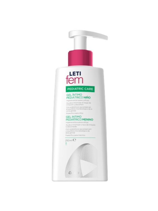 Suave y eficaz limpieza de la zona genital de tu bebé con Leti Fem Gel Íntimo Pediátrico de 250 ml.