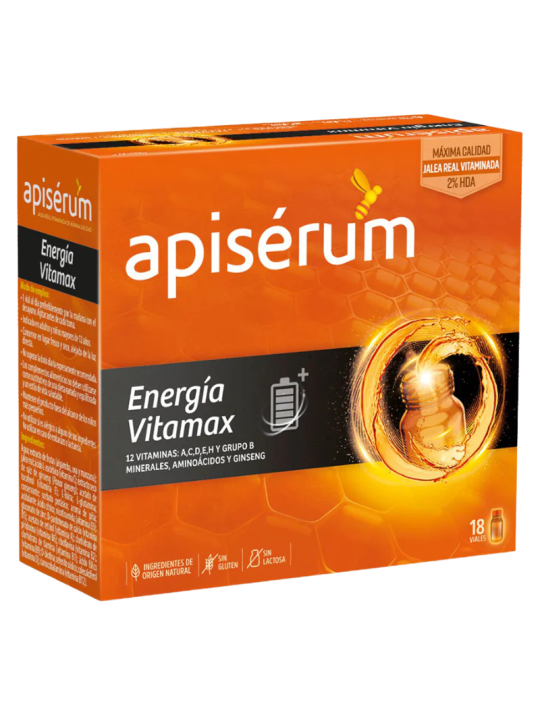 Apiserum energia vitamax 18 viales