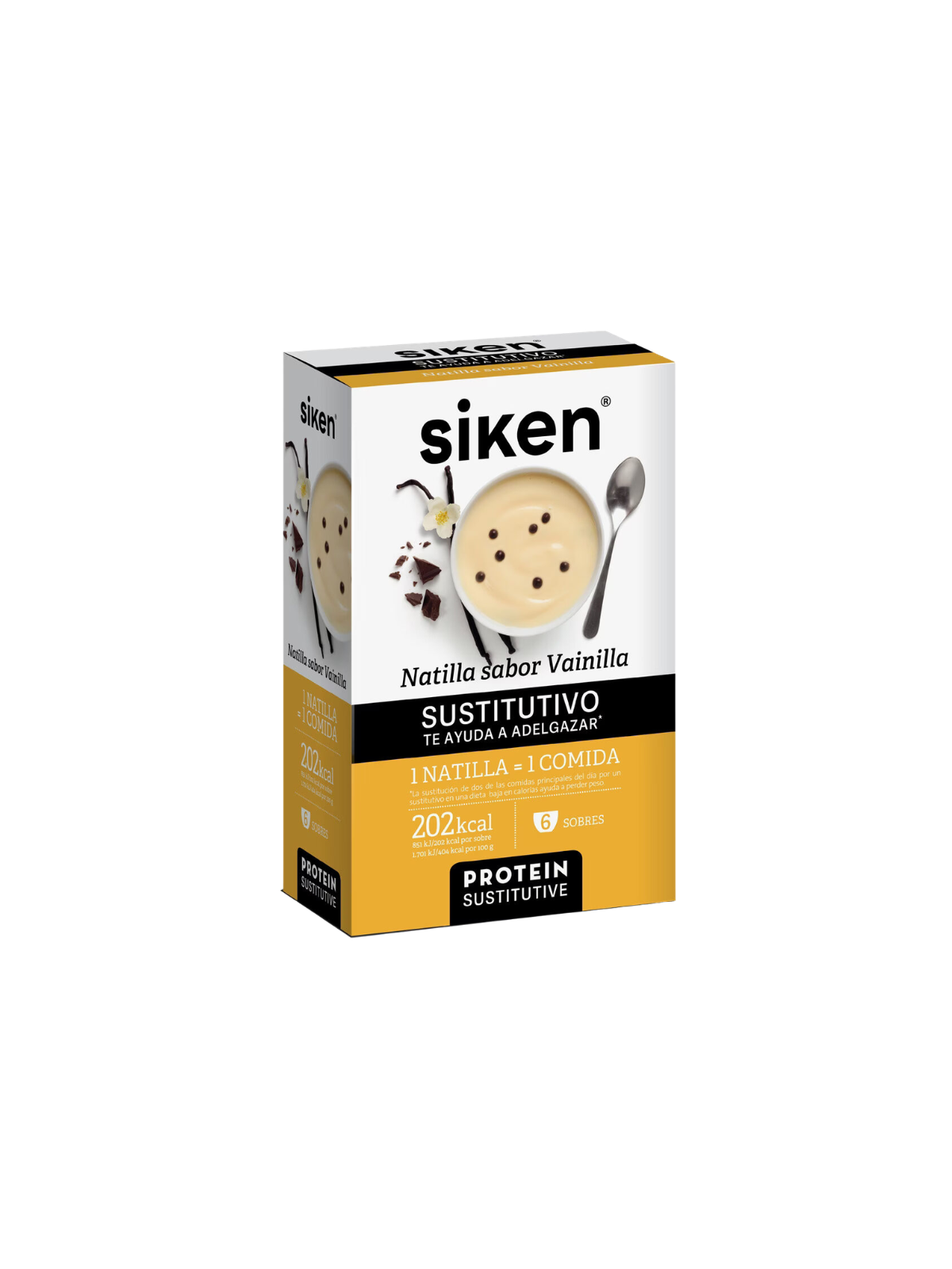 Siken protein sustitutive natilla sabor vainilla 6 sobres