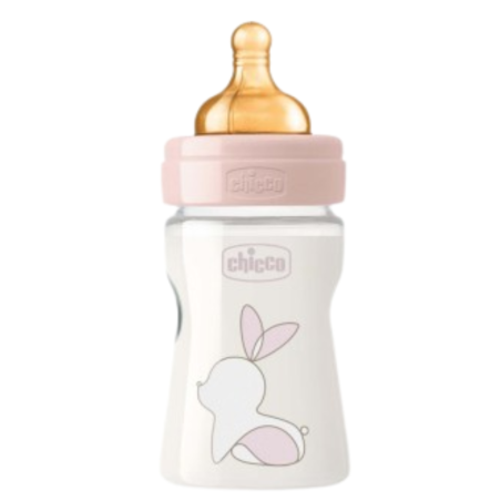 Chicco original touch biberon rosa plastico con tetina caucho 150 ml