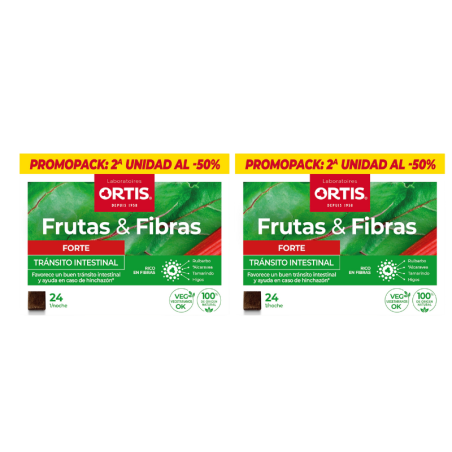 Ortis Fruta y fibra forte duplo 24+24 cubos 1/noche