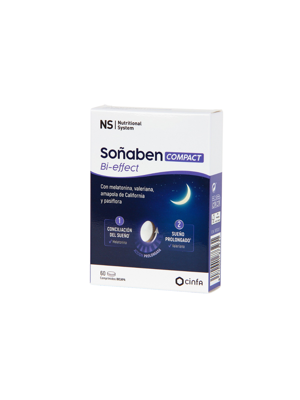 Ns soñaben bi-effect 1,85 mg melatonina 60 comp