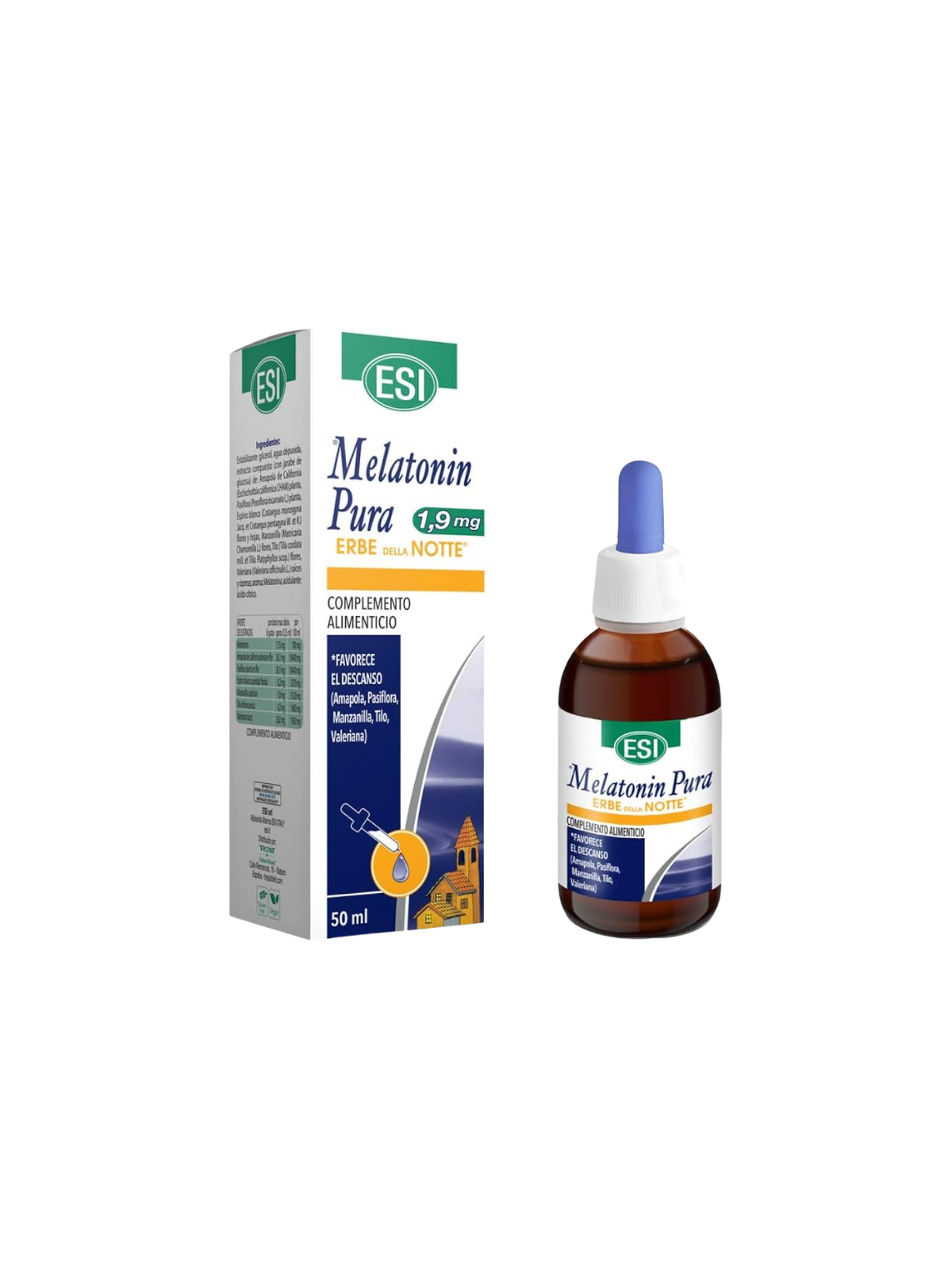 Melatonin pura 1,9mg con erbe notte 50ml gotas