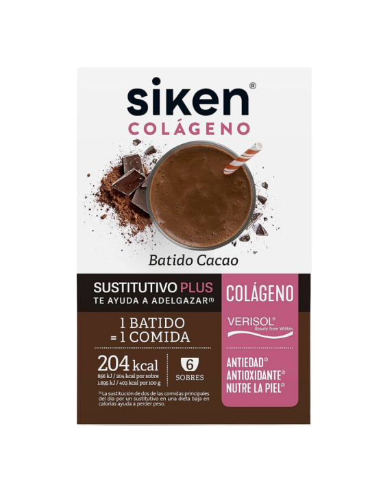 Siken sustitutivo colageno batido 6 sobres 50 g sabor cacao