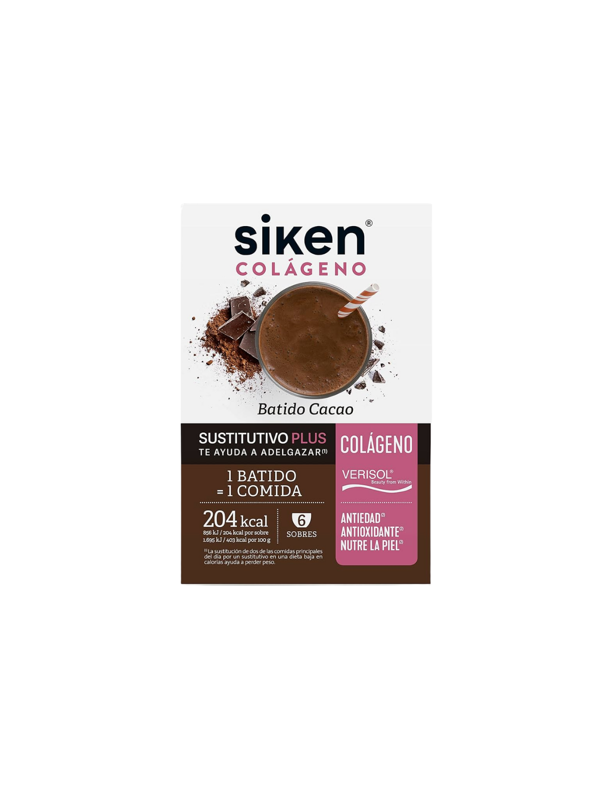 Siken sustitutivo colageno batido 6 sobres 50 g sabor cacao