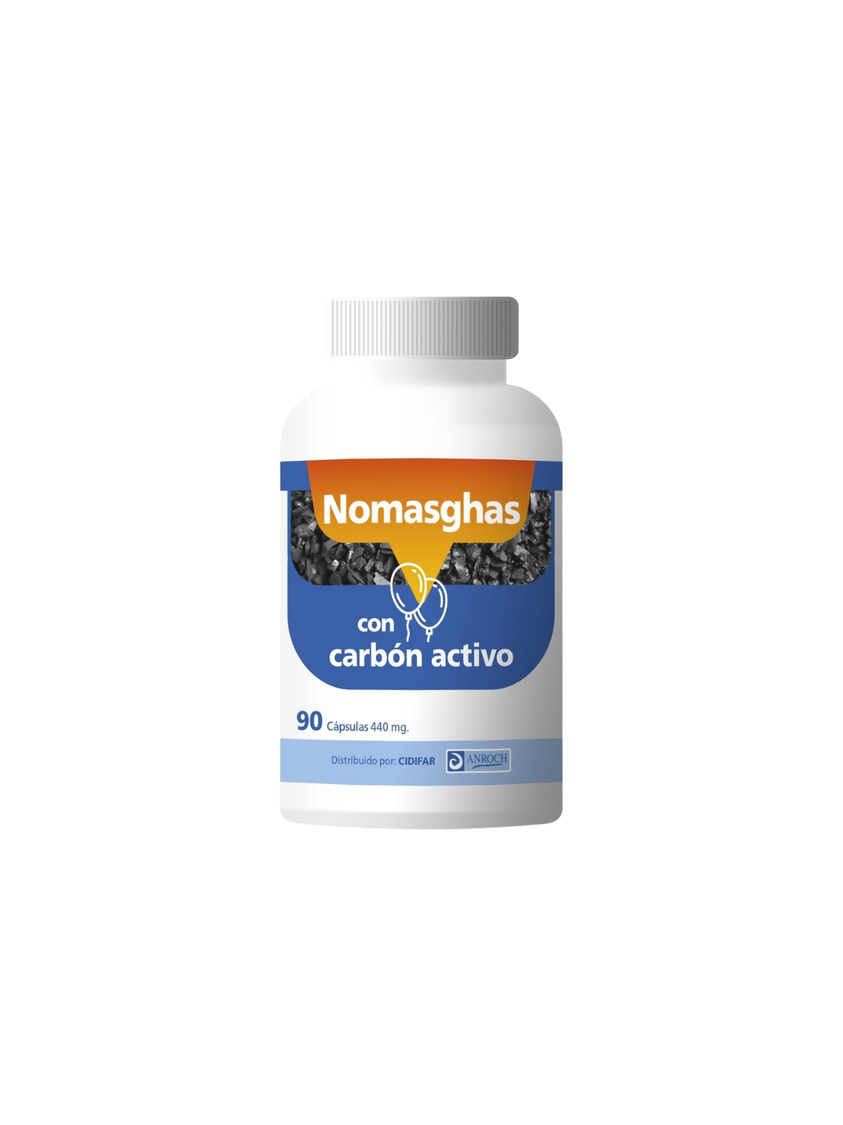 Nomasghas con carbón activo 90 cápsulas