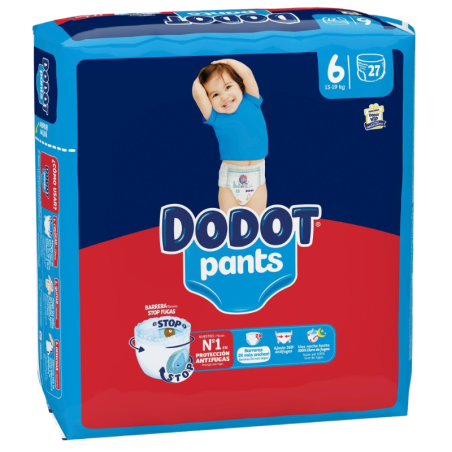 Dodot pants talla 6 +15 kg 27 unidades