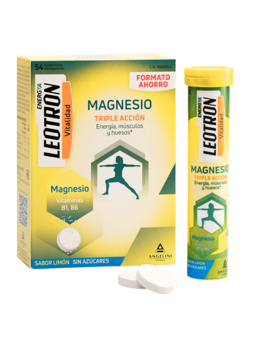 Leotron magnesio + potasio angelini 54 comprimidos efervescentes