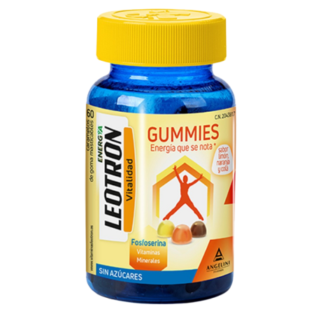 Leotron gummies 60 caramelos de goma masticables sabor limon, naranja y cola