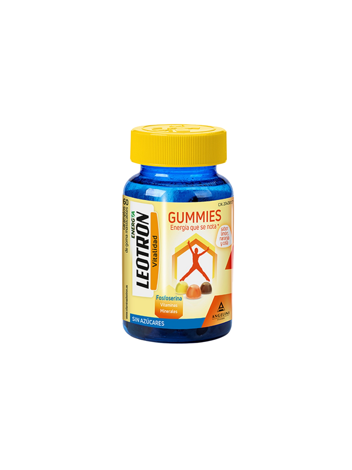 Leotron gummies 60 caramelos de goma masticables sabor limon, naranja y cola