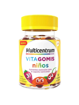 Multicentrum Vitagomis Niños Sabor Cereza, Naranja y Fresa / Frambuesa 30 gominolas