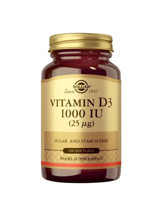 Solgar vitamina D3 1000 UI 100 cápsulas blandas