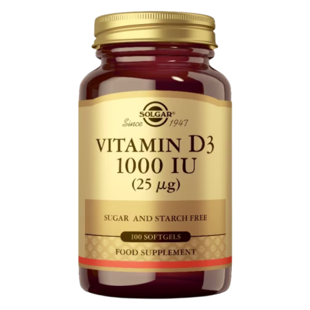 Solgar vitamina D3 1000 UI 100 cápsulas blandas