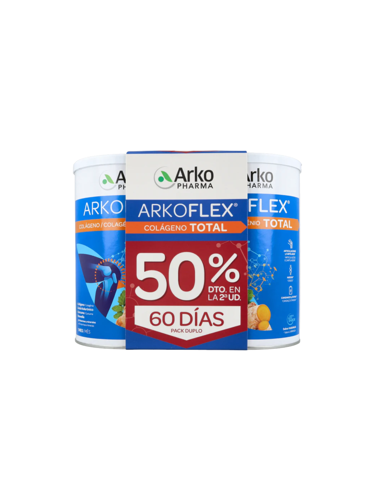 Arkoflex colágeno total sabor naranja 2x390 g