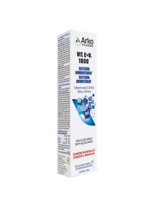 Arkopharma vitamina C y D3 1000 20 comprimidos efervescentes