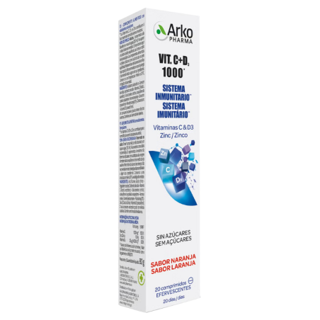 Arkopharma vitamina C y D3 1000 20 comprimidos efervescentes