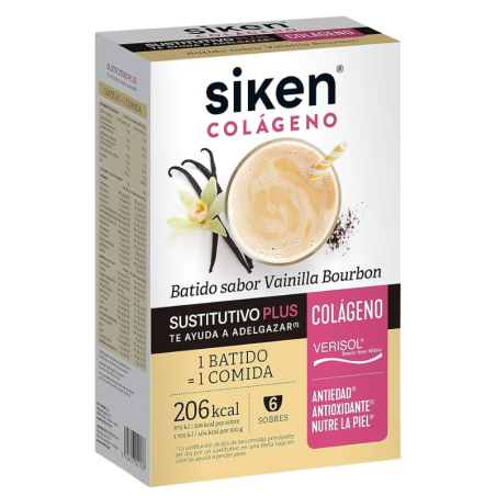 Siken sustitutivo colageno batido 6 sobres 50g sabor vainilla bourbon