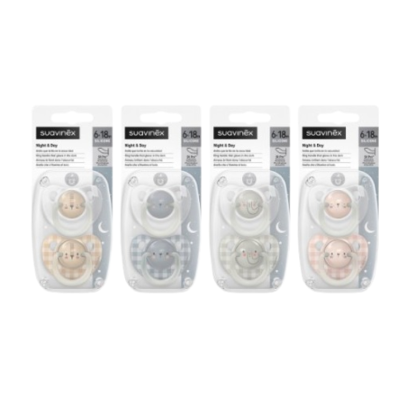 Suavinex chupete silicona anatomica night & day 6-18 m