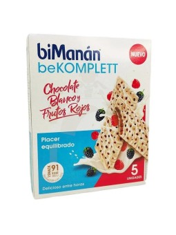 BiManán beKomplett Chocolate Blanco y Frutos Rojos (5 Barritas)