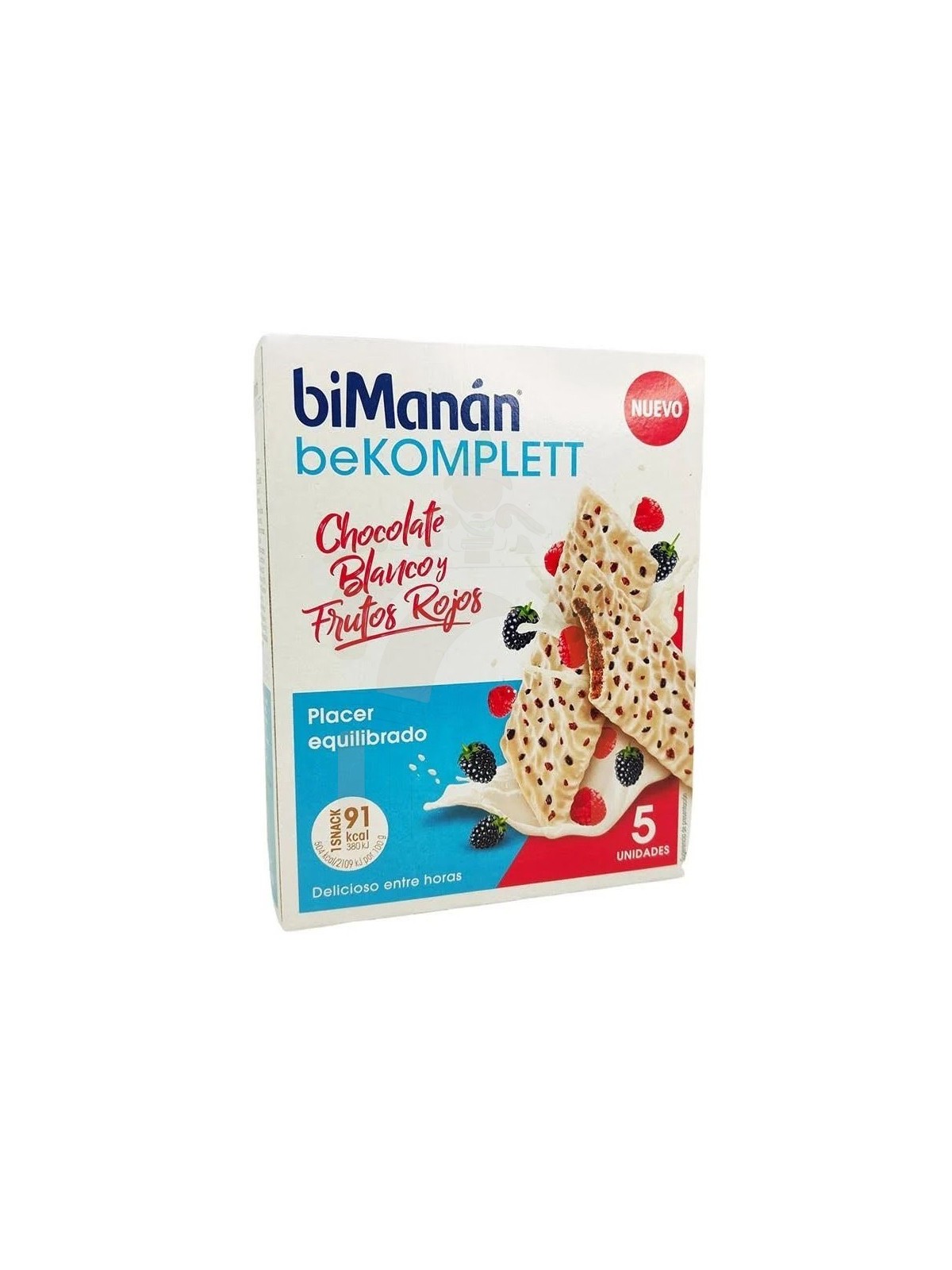BiManán beKomplett Chocolate Blanco y Frutos Rojos (5 Barritas)