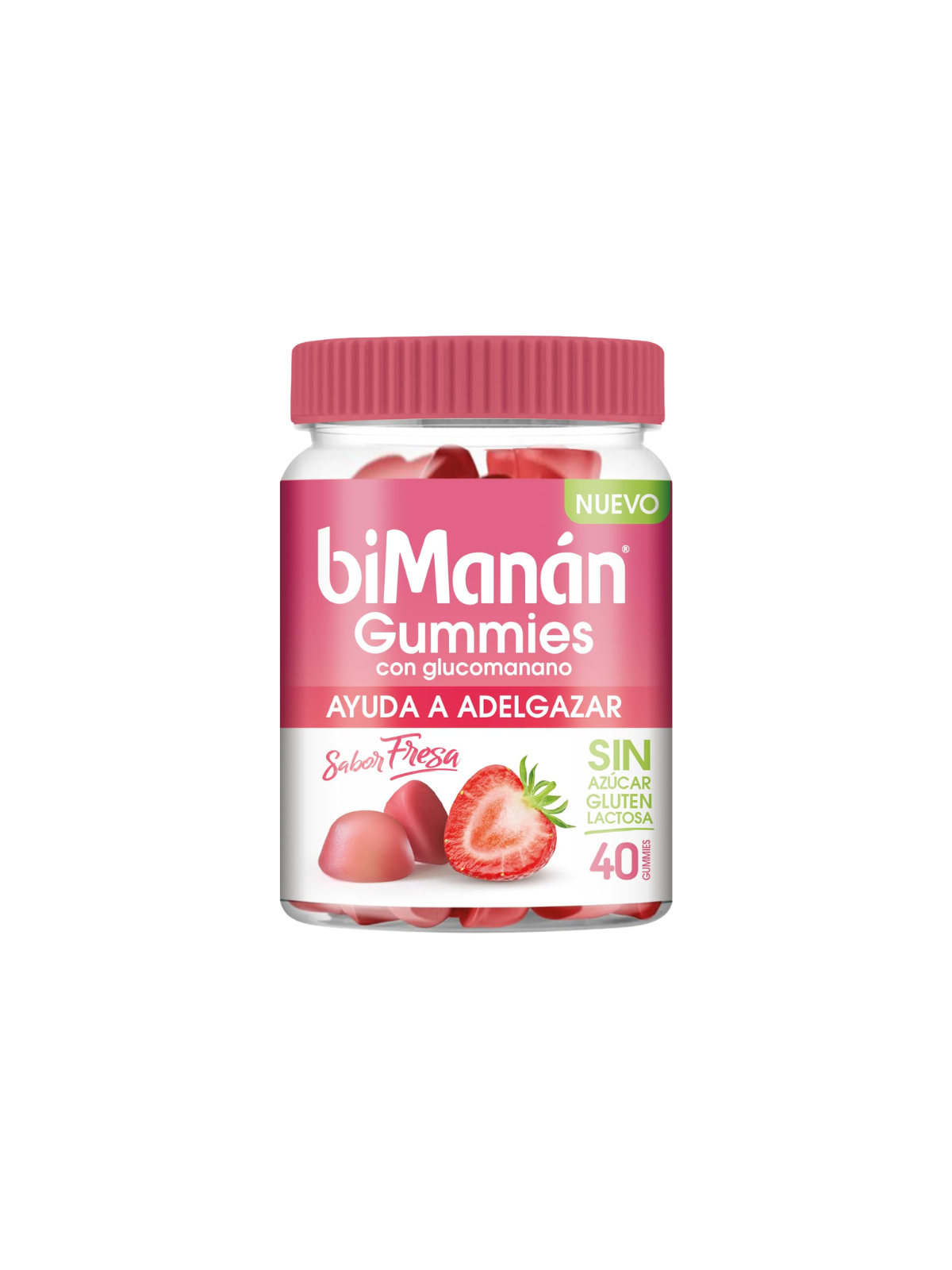 Bimanan gummies glucomanano sabor fresa 40 unidades