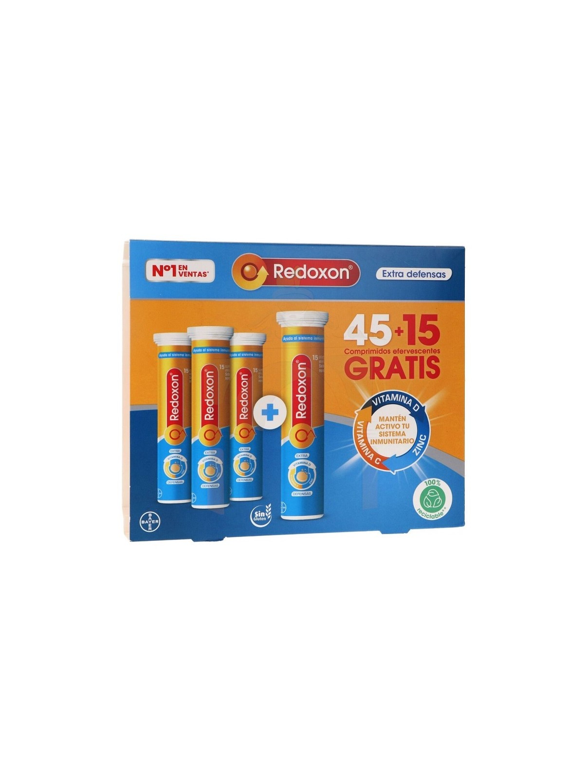 Redoxon sabor naranja 45 + 15 comprimidos efervescentes