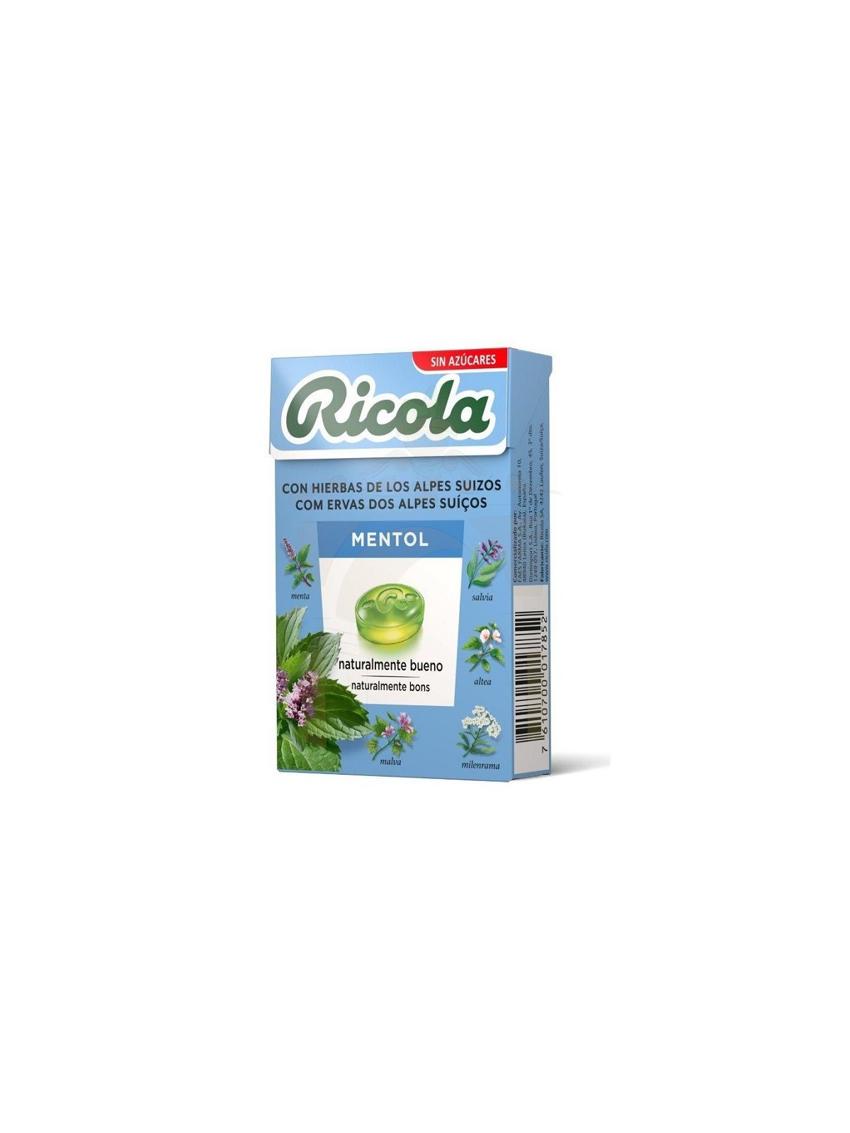 Ricola Caramelos Sin Azúcar Sabor Mentol 50 gramos